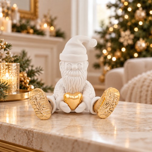 Papo Cuore bianco e oro 13 cm