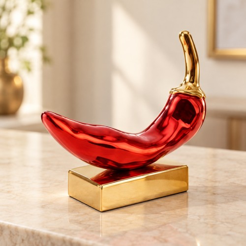 Cayenna peperoncino disteso rosso e oro 11 cm