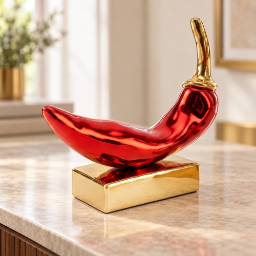 Cayenna peperoncino disteso rosso e oro 15 cm