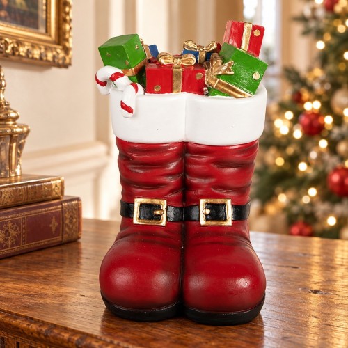 Stivali di Babbo Natale con LED 32 cm – ambientazione natalizia