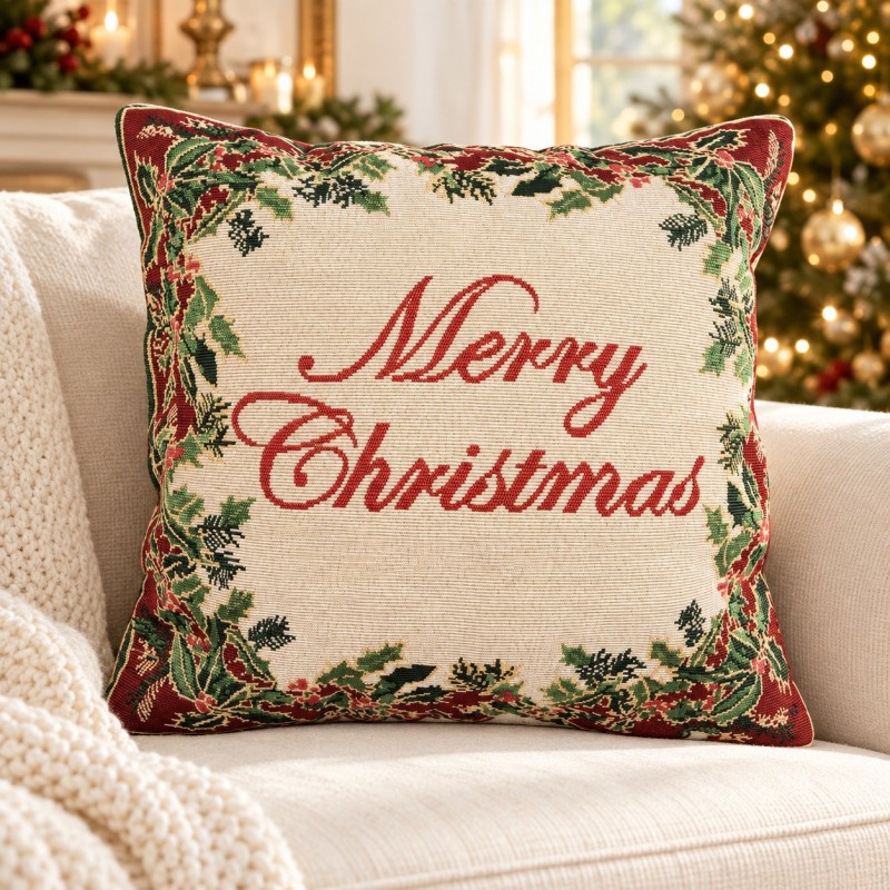 Cuscino Merry Christmas 44 cm – ambientazione natalizia