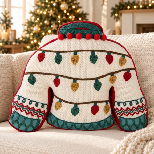 Cuscino sagomato maglione natalizio 40 cm – ambientazione natalizia
