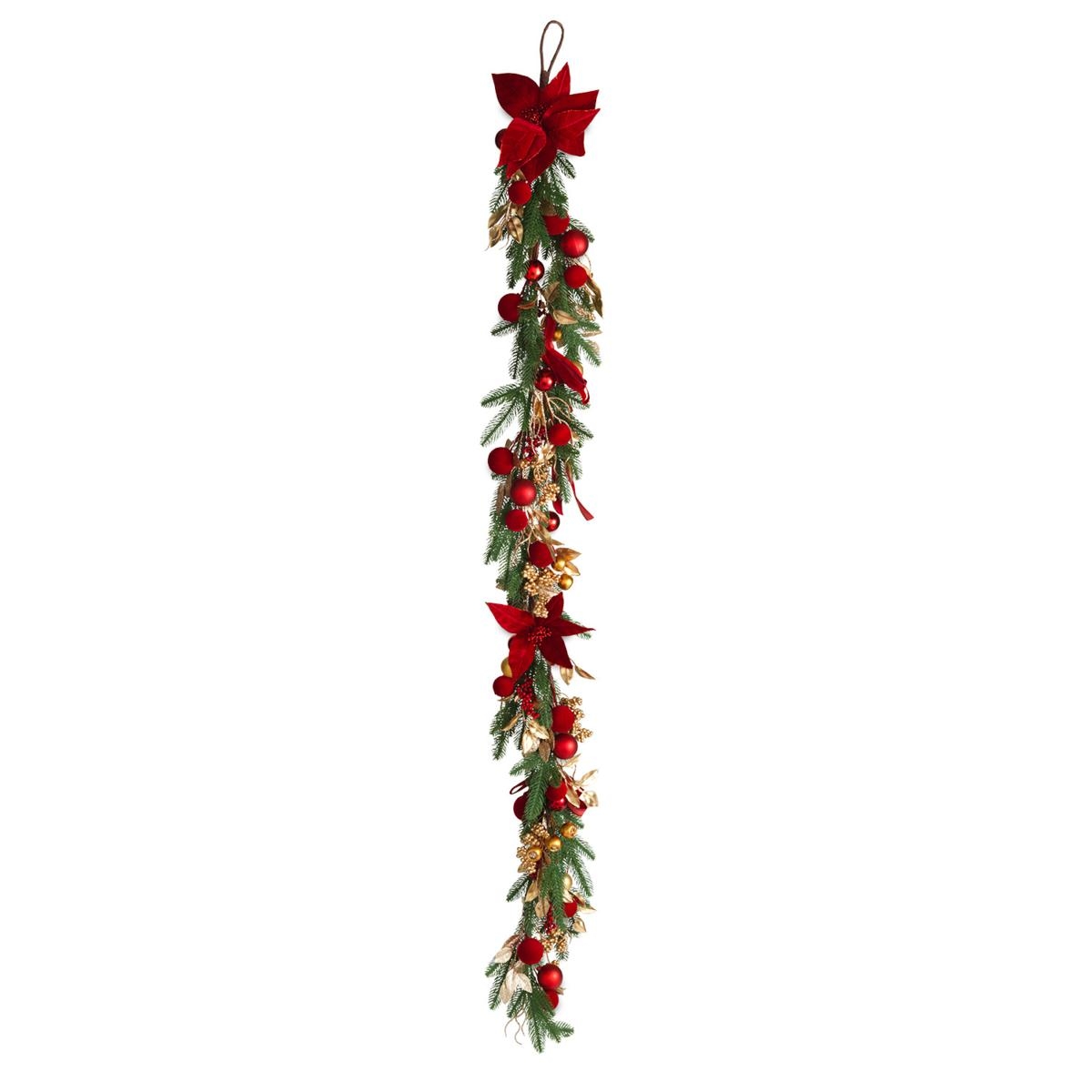 Festone Royal Forest rosso e oro 190 cm